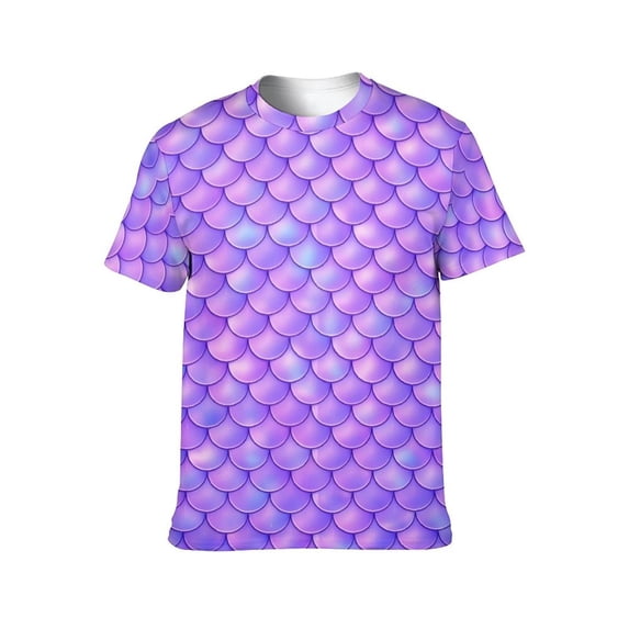 LAOLIUSN Men’s All Over Print Scale Pattern T-Shirt, Mermaid Dragon Scales Graphic Tee, Short Sleeve Crewneck,Sizes S-4XL
