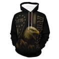 thumbnail image 1 of LAOLIUSN Men's American Flag Bald Eagle Graphic Hoodie, 3D Patriotic Theme Sweatshirt, All-Over Print Pullover, S-4XL, 1 of 7