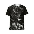 thumbnail image 1 of LAOLIUSN Men's Bald Eagle Wolf Graphic T-Shirt, Lightning 3D Print Short Sleeve Crewneck Tees, 1 of 7