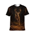 thumbnail image 1 of LAOLIUSN Men's Deer Graphic T Shirt Buck Wildlife Hunting Tee Forest Antler All Over Print Crew Neck Short Sleeve Shirt S-4XL, 1 of 7