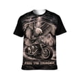 thumbnail image 1 of LAOLIUSN Men's Eagle Motorcycle Graphic T-Shirt, 3D Print Performance Stretch Biker Tee, Sizes S-4XL, 1 of 6