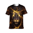 thumbnail image 1 of LAOLIUSN Men’s Lion Graphic T-Shirt, Majestic Lion Face Animal Graphic Tee, 3D All Over Print Short Sleeve Crewneck, S-4XL, 1 of 7