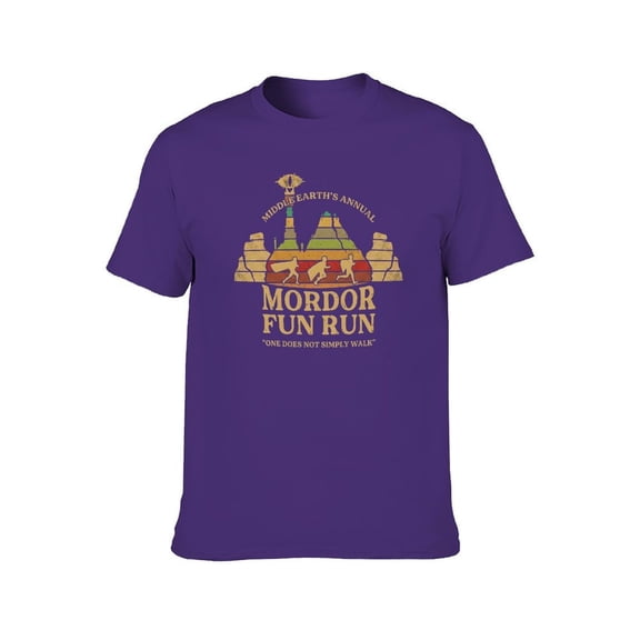 LAOLIUSN Men's Mordor Fun Run Parody Graphic Tee, Funny Fantasy 100% Cotton Crewneck Short Sleeve T-Shirt, S-4XL