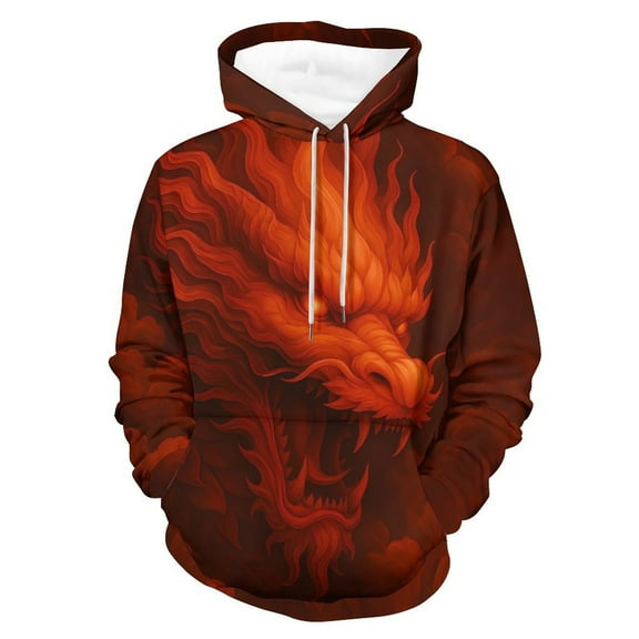 LAOLIUSN Men's Novel Dragon Hoodie 3D Print Graphic Hoodies Casual Cool Sweatshirt Pullover Size S–4XL