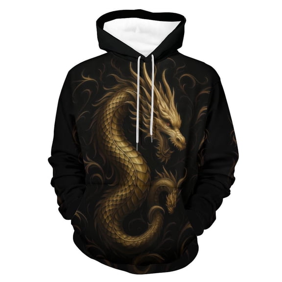 LAOLIUSN Men's Novel Dragon Hoodie 3D Print Graphic Hoodies Casual Cool Sweatshirt Pullover Size S–4XL