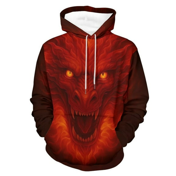 LAOLIUSN Men's Novel Dragon Hoodie 3D Print Graphic Hoodies Casual Cool Sweatshirt Pullover Size S–4XL