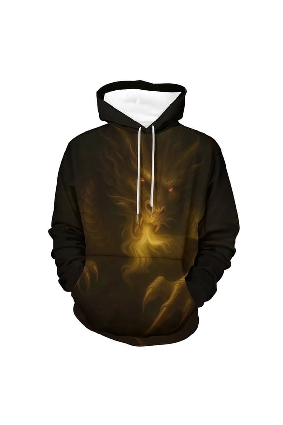 Men's Novel Dragon Hoodie 3D Print Graphic Hoodies Casual Cool Sweatshirt Pullover Size S–4XL