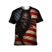 LAOLIUSN Mens Skull Graphic T-Shirt Summer Short Sleeve Tops, S-4XL