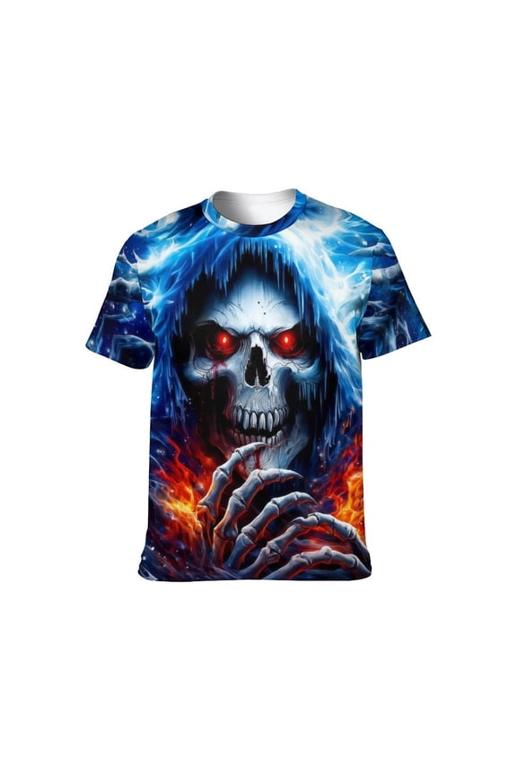 Men's Skull Graphic T-Shirt Summer Short Sleeve Tops, S-4XL