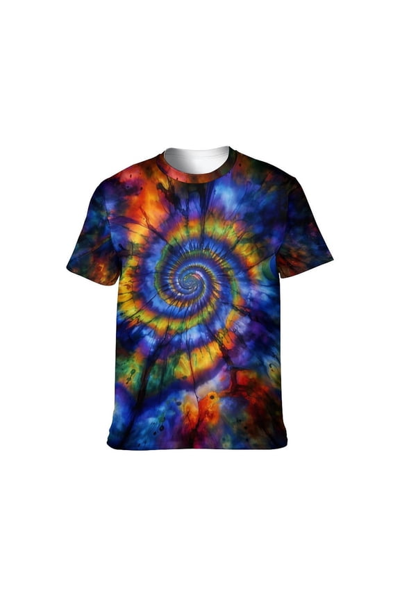 Men’s Tie Dye Shirts for Men, Short Sleeve Mens Tie Dye Shirt, Rainbow Tie Dye T-Shirts Tee S-4XL