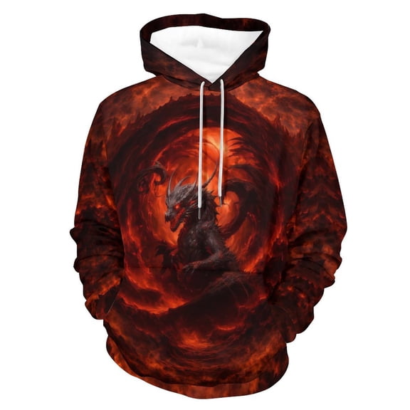 LAOLIUSN Men's Traditional Dragon Hoodie Funny Anime Graphic Sweatshirts Size S–4XL