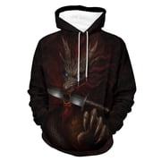 LAOLIUSN Mens Traditional Dragon Hoodie Funny Anime Graphic Sweatshirts Size S 4XL
