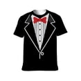thumbnail image 1 of LAOLIUSN Men's Tuxedo Graphic T Shirt Funny Formal Costume Tee, Black Suit Print Party Shirt, Lightweight Short Sleeve Top,L, 1 of 7