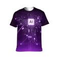 thumbnail image 1 of LAOLIUSN Men's AI Artificial Intelligence Graphic T-Shirt, Futuristic Techwear All Over Print Tee, M, 1 of 7