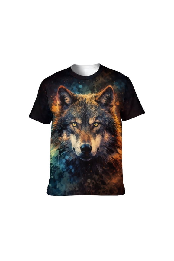 Mens 3D Graphic Tees All Over Print Wolf Shirt Novelty Streetwear Animal T-Shirt, S-4XL
