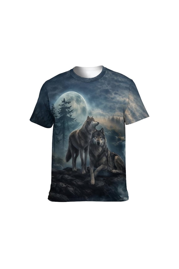 Mens 3D Graphic Tees All Over Print Wolf Shirt Novelty Streetwear Animal T-Shirt, S-4XL