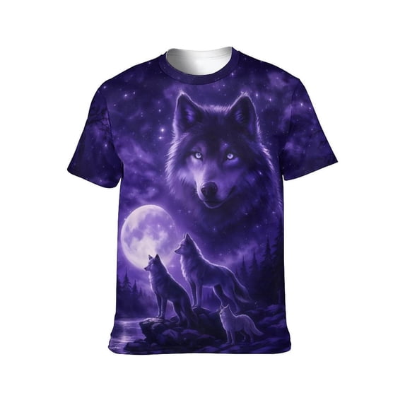 LAOLIUSN Mens 3D Graphic Tees All Over Print Wolf Shirt Novelty Streetwear Animal T-Shirt, S-4XL