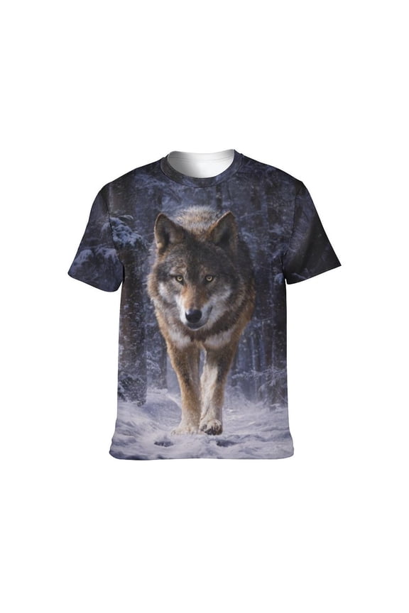 Mens 3D Graphic Tees All Over Print Wolf Shirt Novelty Streetwear Animal T-Shirt, S-4XL