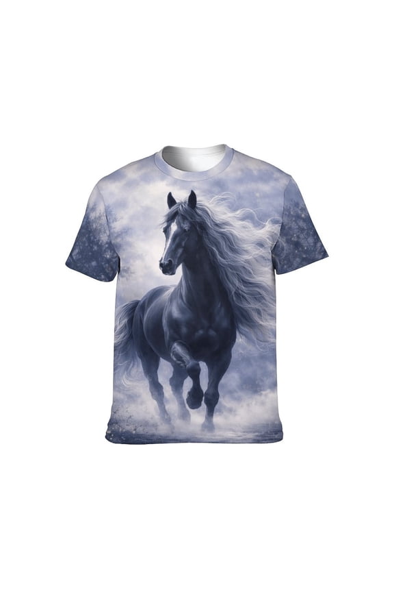 Mens Animal Graphic T-Shirt Funny Horse Short Sleeve Tee Tops S-4XL
