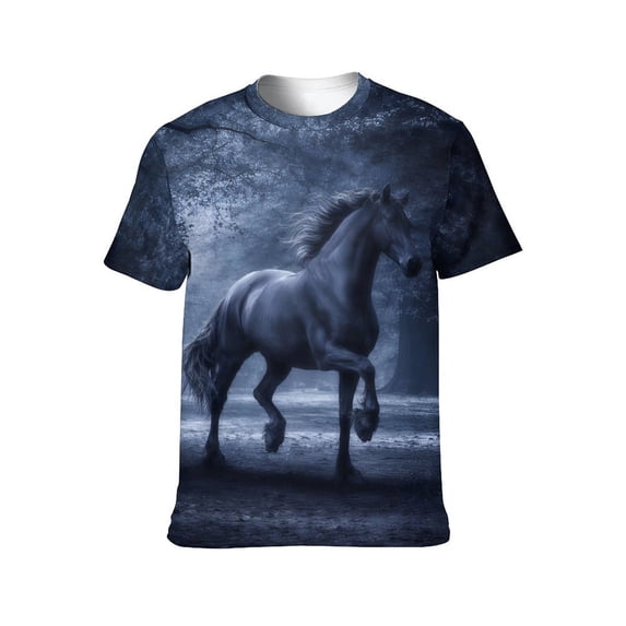 LAOLIUSN Mens Animal Graphic T-Shirt Funny Horse Short Sleeve Tee Tops S-4XL