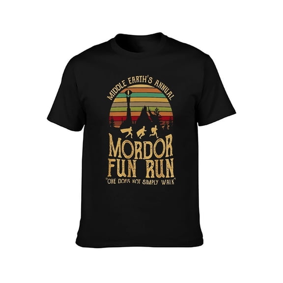 LAOLIUSN Middle Earth's Annual Mordor Fun Run one Does not Simply Walk T-Shirt for Men