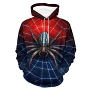 LAOLIUSN Novelty Long Sleeve Hoodie Funny Spider Graphic Sweatshirts S-4XL