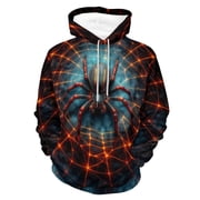 LAOLIUSN Novelty Long Sleeve Hoodie Funny Spider Graphic Sweatshirts S-4XL