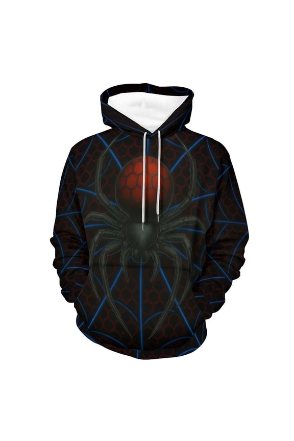 Novelty Long Sleeve Hoodie Funny Spider Graphic Sweatshirts S-4XL