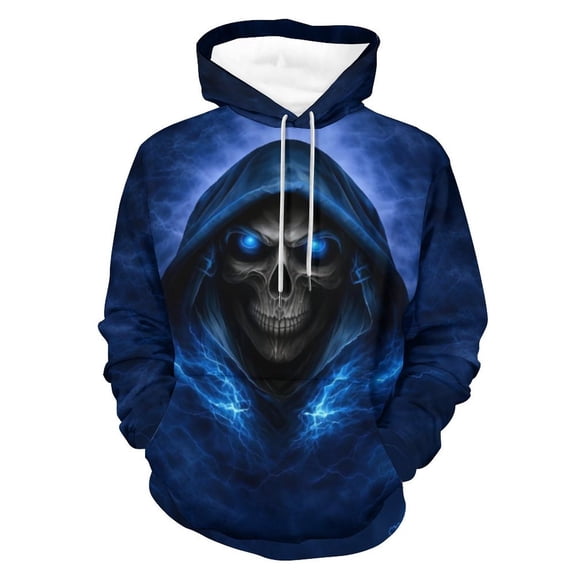 LAOLIUSN Soul Men's Skull Pattern 3D Print Fashion Design Hoodies Sweatshirt, S-4XL