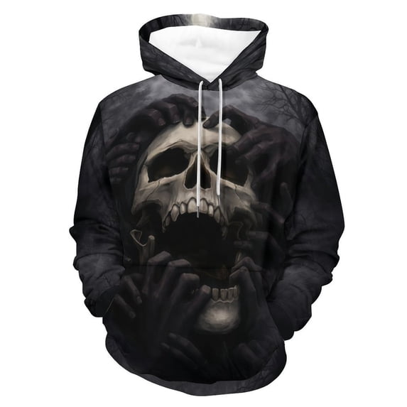 LAOLIUSN Soul Men's Skull Pattern 3D Print Fashion Design Hoodies Sweatshirt, S-4XL