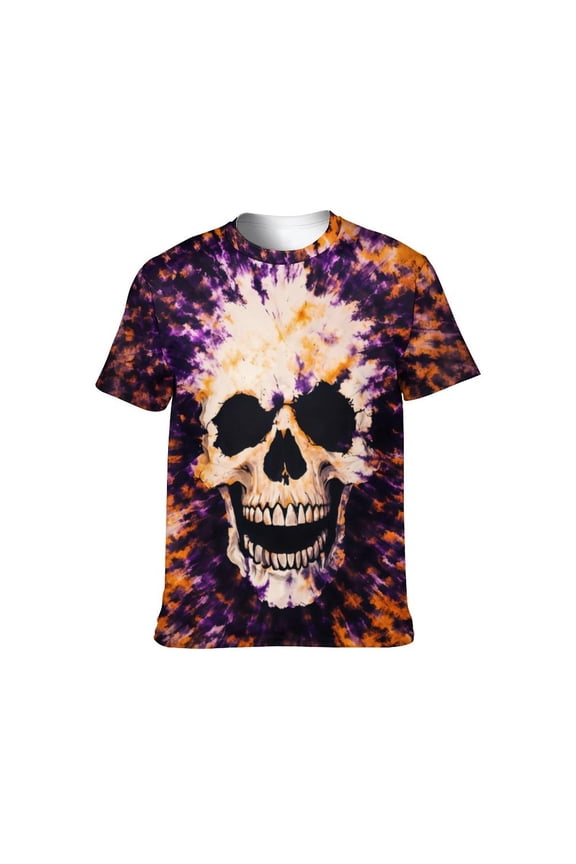 USA Tie Dye Graphic T-Shirt,Animal tie-dye patterns printed on short-sleeved tops., Crewneck Short Sleeve, 88% Polyester 12% Spandex, S-4XL