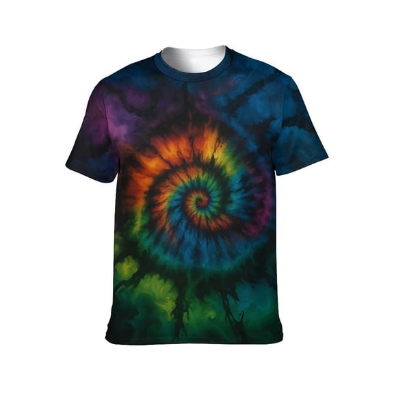 LAOLIUSN Unisex Tie Dye Crew Neck Short Sleeve T-Shirt S-4XL