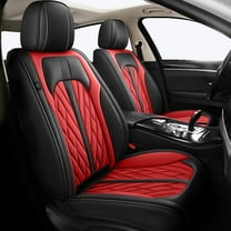 LAONNVIR Car Seat Covers for Toyota 4Runner 2003-2024 2025:5 Seats Full Set Breathable Leather Automotive Seat Protectors,Black&Red FullSet(5Seat)