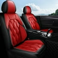 thumbnail image 1 of LAONNVIR Car Front Seat Cover Fit for Kia Rio 2013-2025 Leather Seat Cushion Protector with Lumbar Support Automotive Interior Accessories Red,2PCS Front Pair, 1 of 8