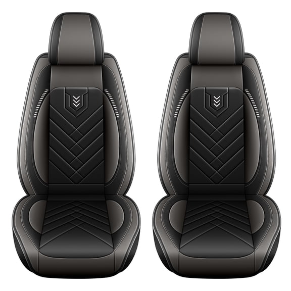 LAONNVIR Car Front Seat Cover Fit for Infiniti Q70 2014-2019 Waterproof Faux Leather Front Seat Protectors,Automotive Interior Grey,2PCS Front