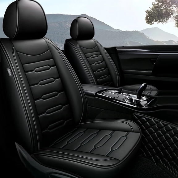 LAONNVIR Car Seat Cover Fit for Honda Odyssey 2011-2025 2026 Full Set Breathable Waterproof Leather Seat Covers Protector Airbags Compatible Black,Full Set(7 Seats)
