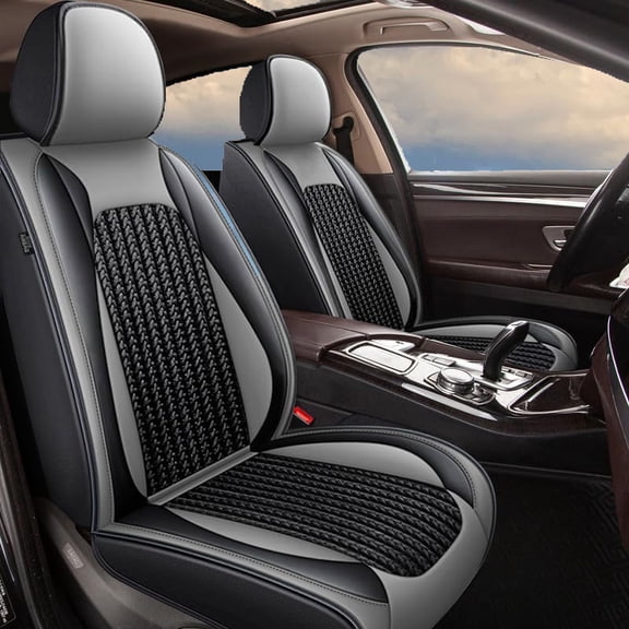 LAONNVIR Car Seat Covers Custom for Acura TSX 2009-2014: 5 Seats Full Set Breathable Leather Automotive Seat Protectors Grey,Full Set(5 Seat)