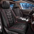thumbnail image 1 of LAONNVIR Car Seat Covers Fit for Ford Explorer 2004-2025 Auto Interior Accessories,Waterproof Leather Vehical Car Seat Cushions Cover(Black&Red,Front Seat), 1 of 8