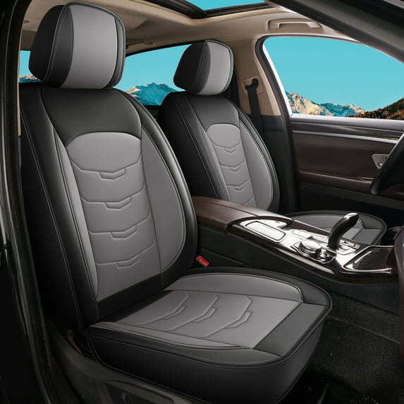LAONNVIR Car Seat Covers Fit for Nissan Frontier 2009-2025 Full Set Leather Seat Cushion Airbag Compatible Automative Seat Cover Protector,Grey 5 Seat