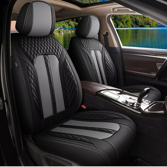 LAONNVIR Car Seat Covers Fit for Jeep Patriot 2007-2017 Full Set Leather Seat Cushion Waterproof Automotive Seat Protectors Grey,Full Set(5 Seats)