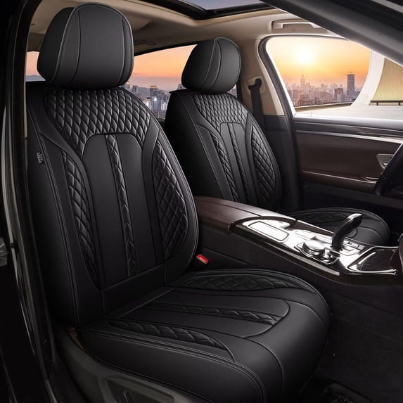 LAONNVIR Car Seat Covers Fit for Toyota Camry 2002-2025 Full Set Leather Seat Cushion Waterproof Automotive Seat Protectors Black,Full Set(5 Seats)