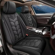 LAONNVIR Car Seat Covers Front Fit for Subaru Crosstrek 2016-2025 Waterproof Faux Leather Auto Seat Protectors with Lumbar Support,Luxury Automotive Interior Accessories(Black,Front Seat)