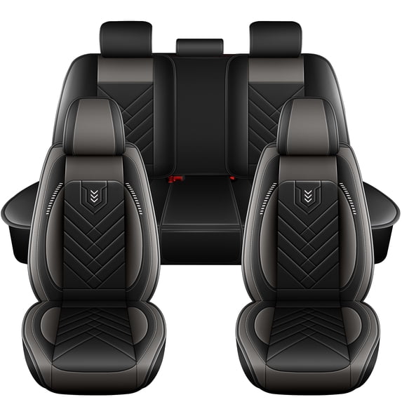 LAONNVIR Car Seat Covers Full Set Fit for Buick LaCrosse 2008-2019 Breathable and Waterproof Premium Leather Front and Back Seat Protectors Grey,Full Set(5 Seat)