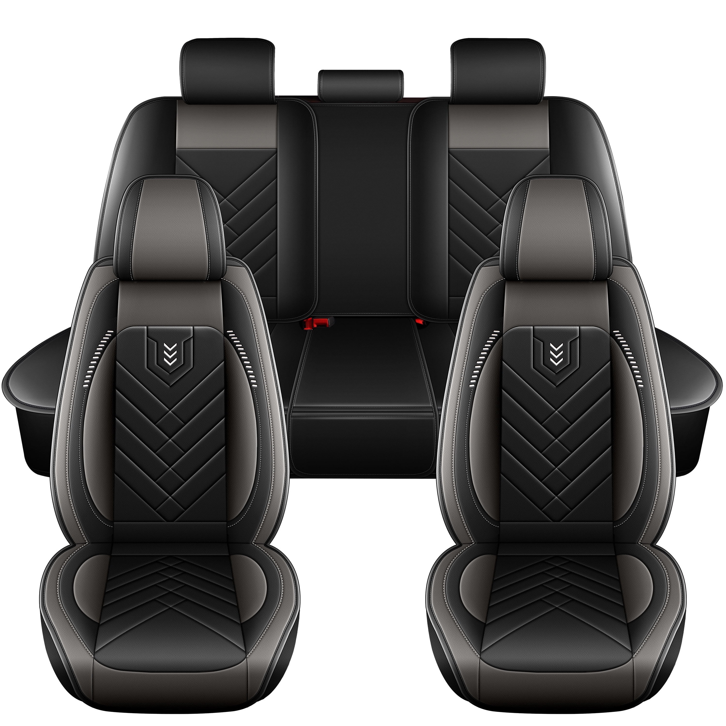LAONNVIR Car Seat Covers Full Set Fit for Hyundai Tucson 2010-2024 2025 5 Seat Auto Interior Accessories,Leather Waterproof Car Seat Cushions Vehical Covers Grey,5 Seats