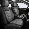thumbnail image 1 of LAONNVIR Car Seat Covers Full Set,Seat Covers for Cars,Black Seat Protector Fashionable Breathable Leather Seat Cushion Seat Covers Fit for Most Cars(Black&Grey,Full Set), 1 of 6