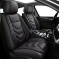 thumbnail image 1 of LAONNVIR Car Seat Covers,Seat Covers for Cars,Black Seat Protector Fashionable Breathable Leather Seat Cushion Seat Covers Fit for Most Cars(Black,Front Pair), 1 of 6