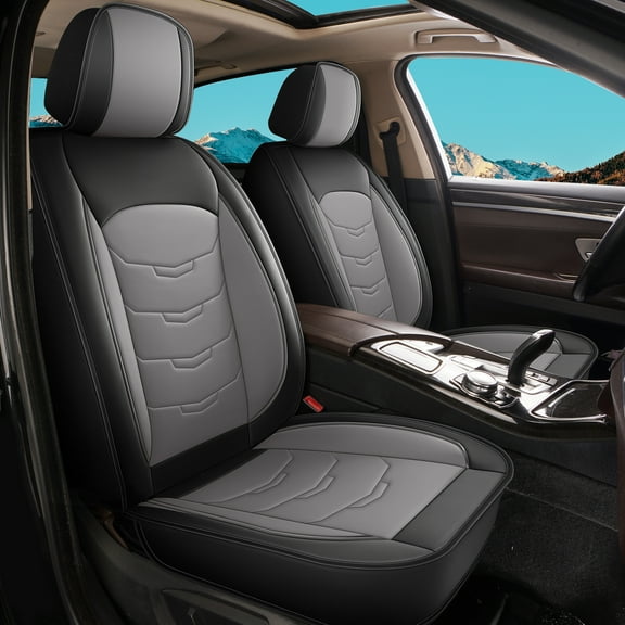 LAONNVIR Car Seat Covers for Jeep Renegade 2015-2025: 5 Seats Full Set Breathable Leather Automotive Seat Protectors,Grey 5 Seat