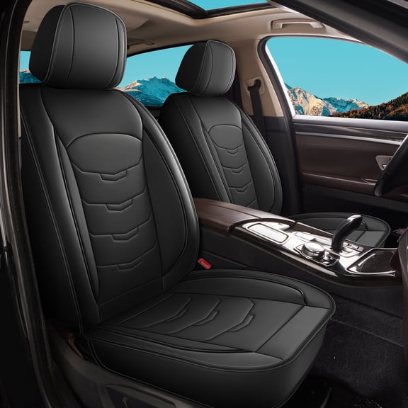 LAONNVIR Custom Fit for Ford Escape 2001-2025 Waterproof Faux Leather Car Seat Covers Compatible Airbag Seat Protector,Black 5 Seat