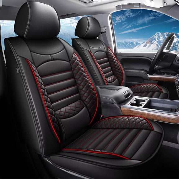 LAONNVIR Custom Fit for Seat Covers Toyota Tundra 2022-2026 5-seats Crewmax Double Cab Waterproof Leather Truck Seat Covers Protectors