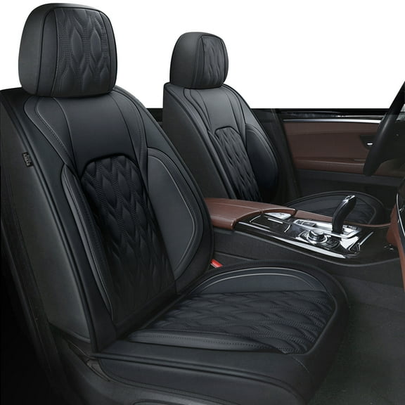 LAONNVIR Front Car Seat Covers,Luxury Leather Car Seat Protectors,Automotive Interior Cushions Custom Fit for Toyota 4Runner 2003-2025,Black